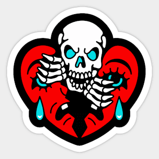 Skull bert grimm heart Sticker